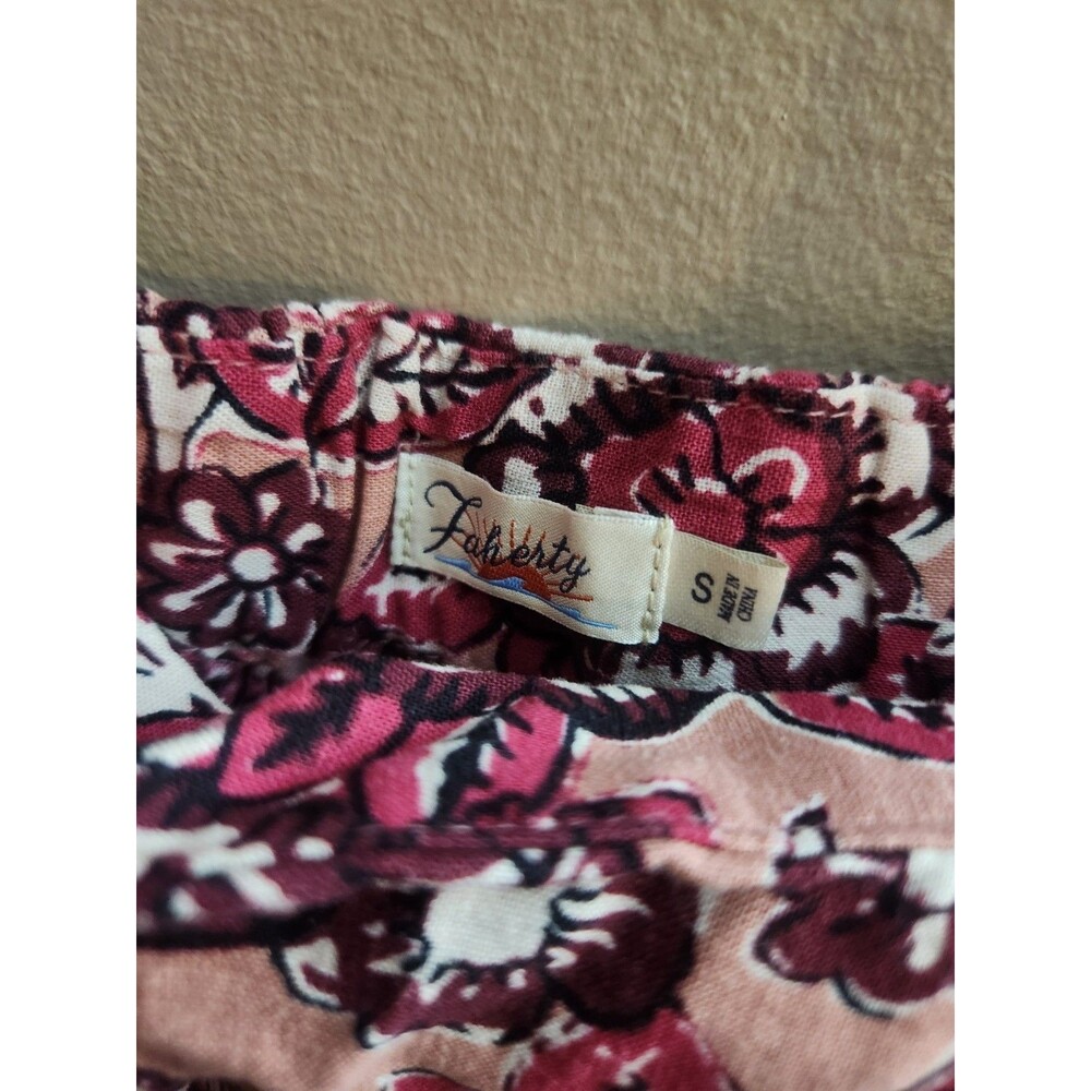 Faherty Pacifica Floral Square Neck Linen Blend Tank Top Size S - Picture 3 of 7
